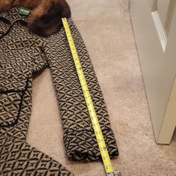 GEIGER Fur Trim Wool Coat - Picture 9 of 9